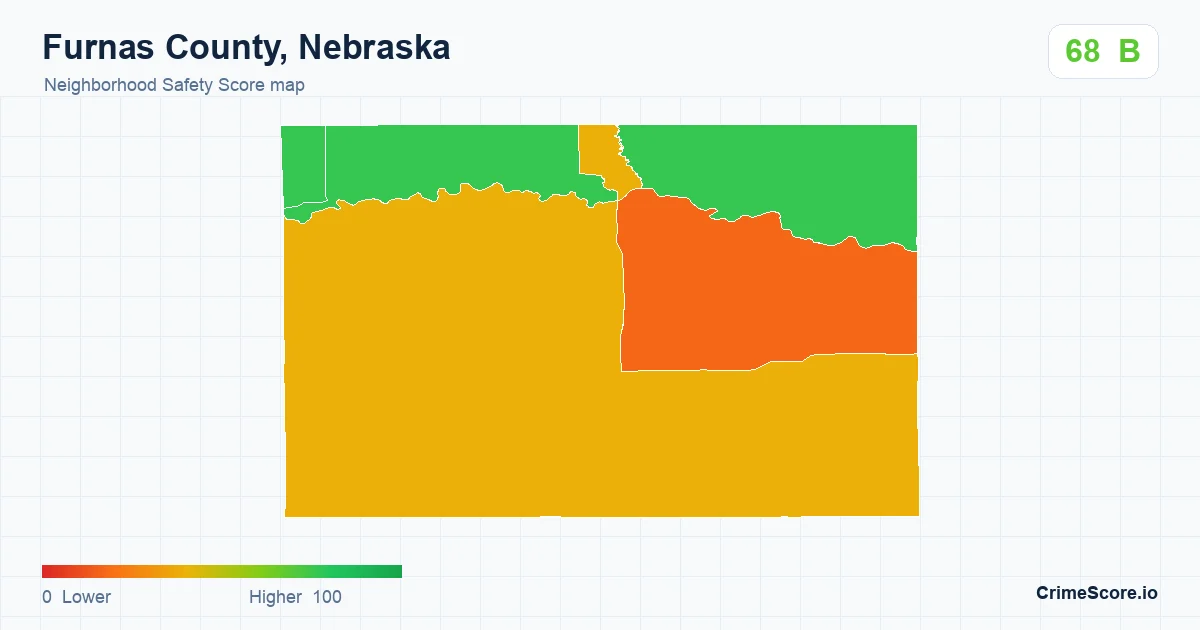 Furnas County, Nebraska neighborhood Safety Score map by Census block group