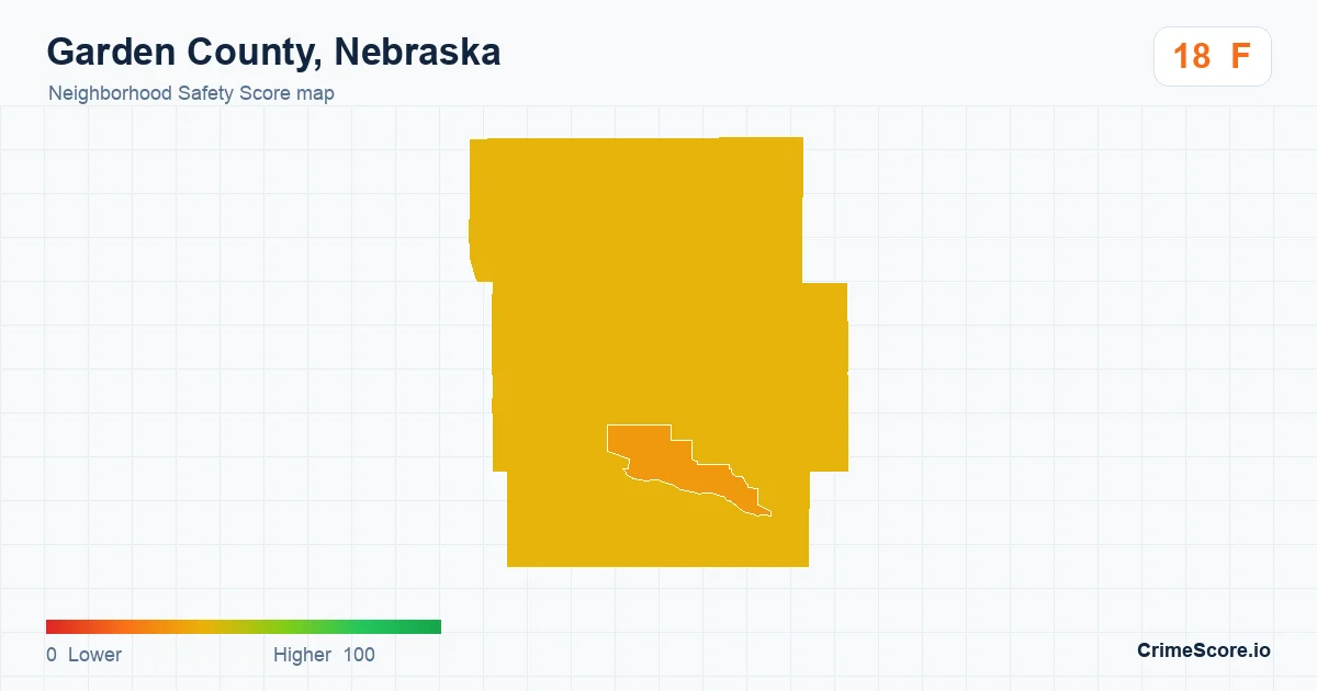 Garden County, Nebraska neighborhood Safety Score map by Census block group