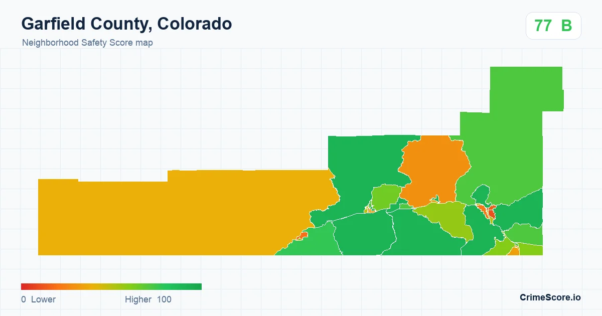 Garfield County, Colorado neighborhood Safety Score map by Census block group