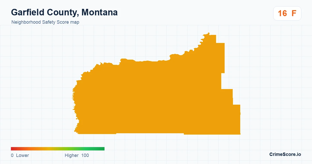 Garfield County, Montana neighborhood Safety Score map by Census block group