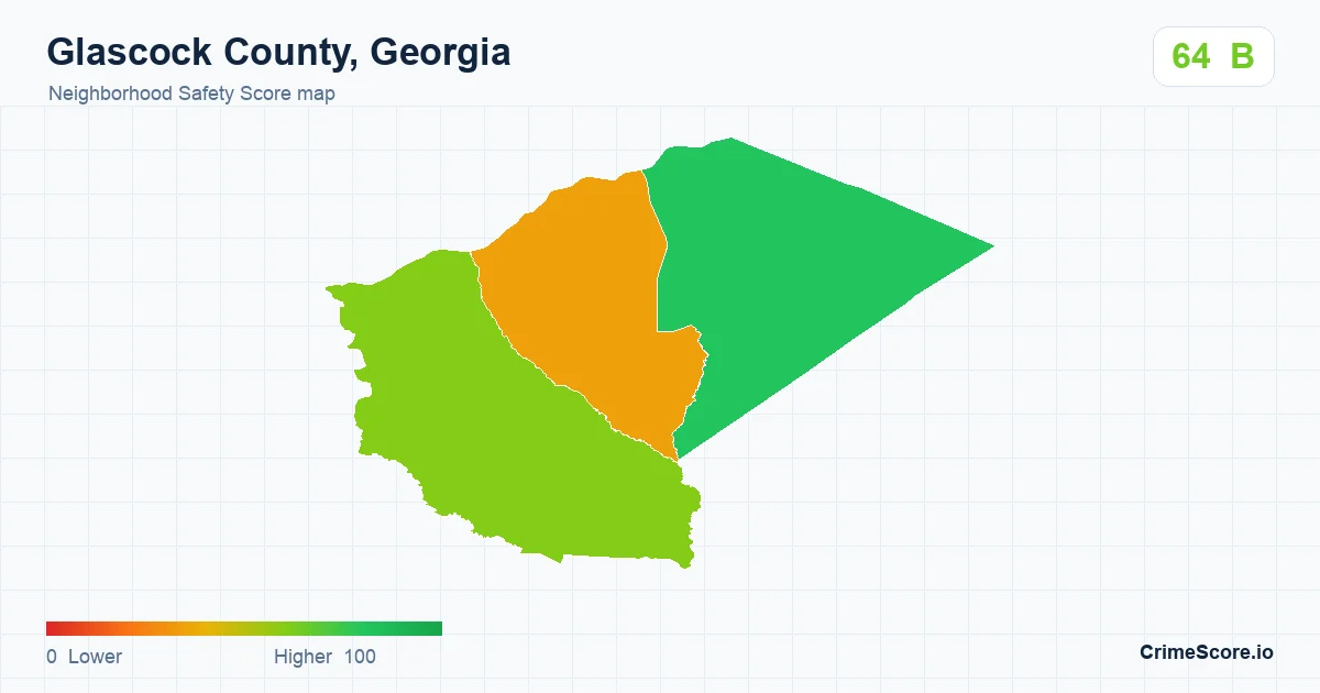 Glascock County, Georgia neighborhood Safety Score map by Census block group