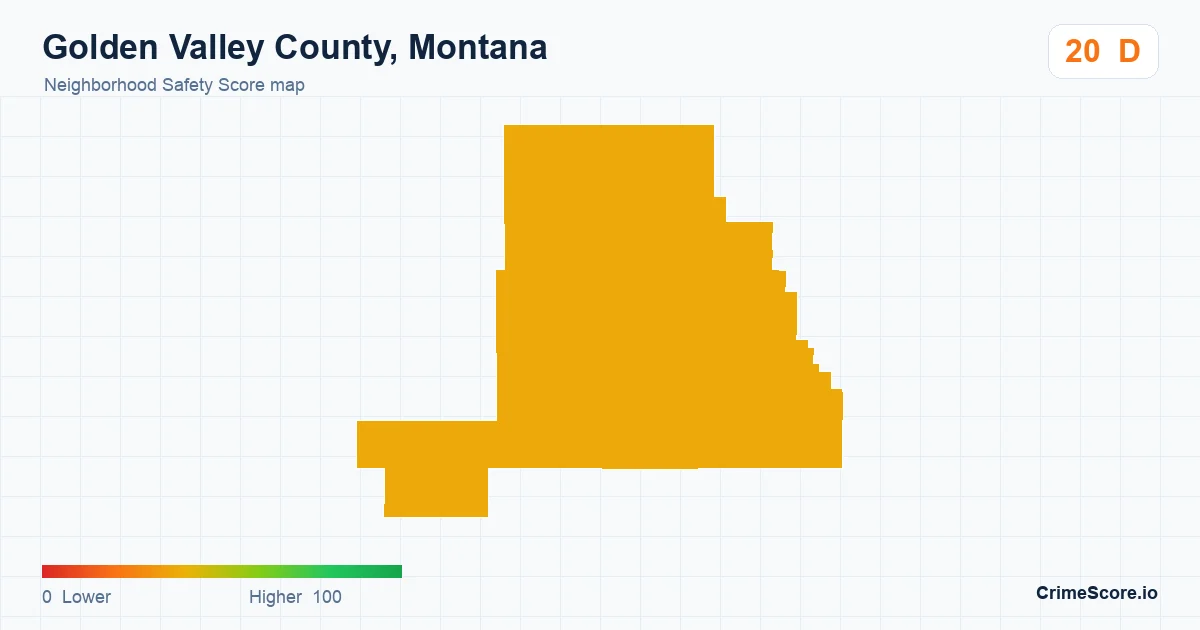 Golden Valley County, Montana neighborhood Safety Score map by Census block group