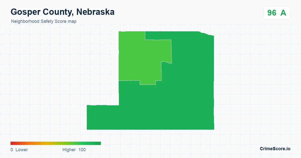 Gosper County, Nebraska neighborhood Safety Score map by Census block group