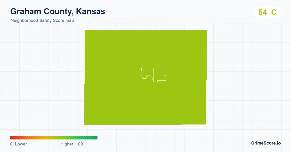 Graham County, Kansas neighborhood Safety Score map by Census block group