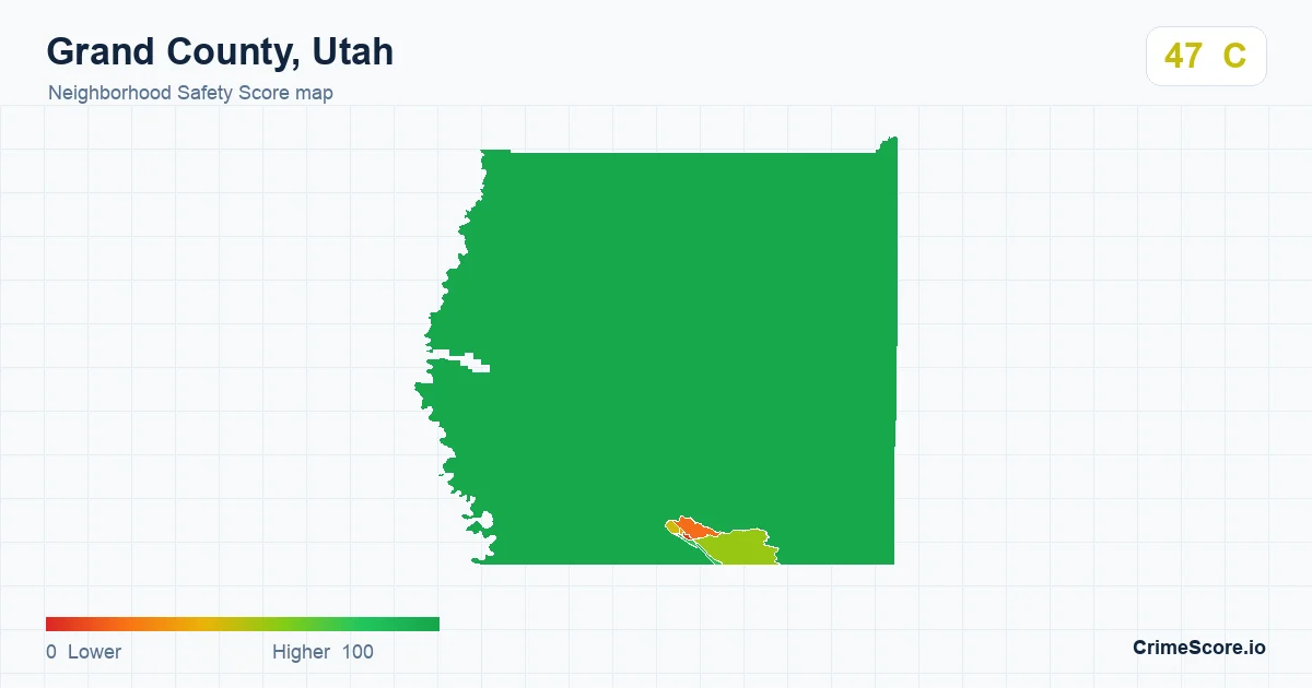 Grand County, Utah neighborhood Safety Score map by Census block group