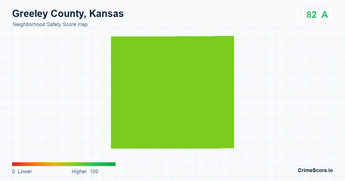 Greeley County, Kansas neighborhood Safety Score map by Census block group