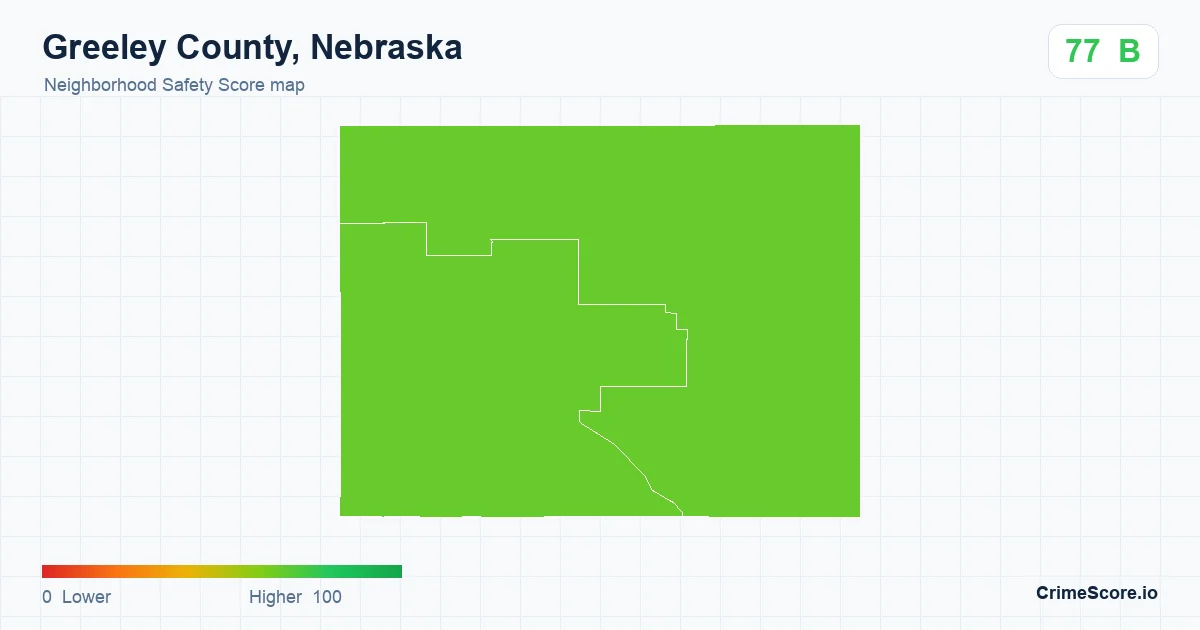 Greeley County, Nebraska neighborhood Safety Score map by Census block group