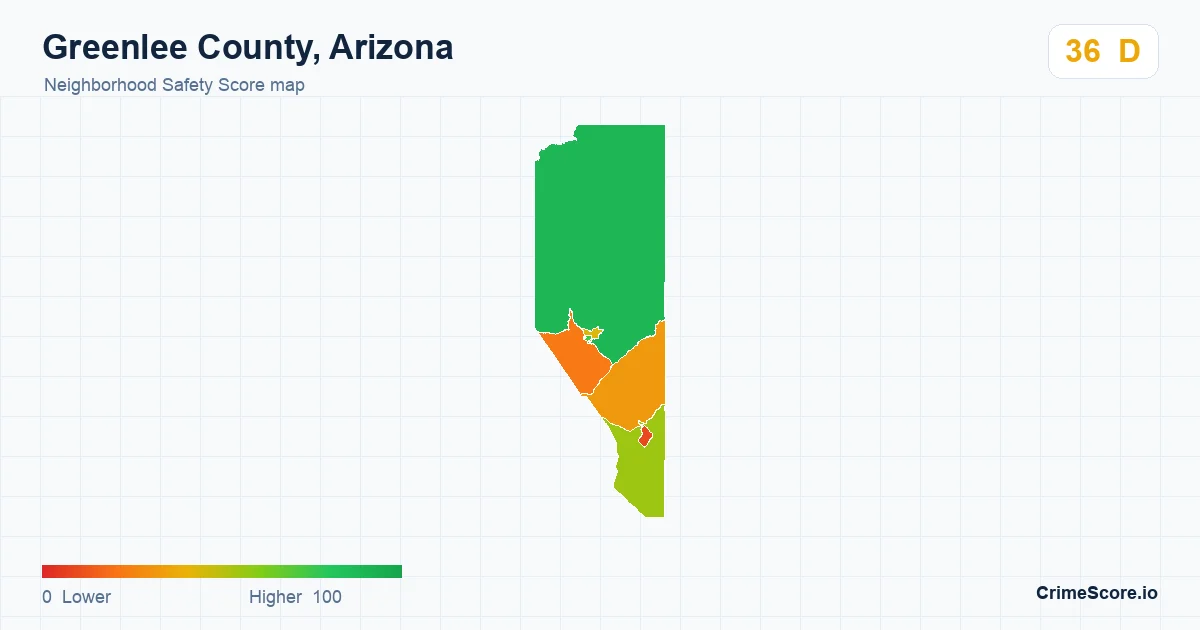 Greenlee County, Arizona neighborhood Safety Score map by Census block group