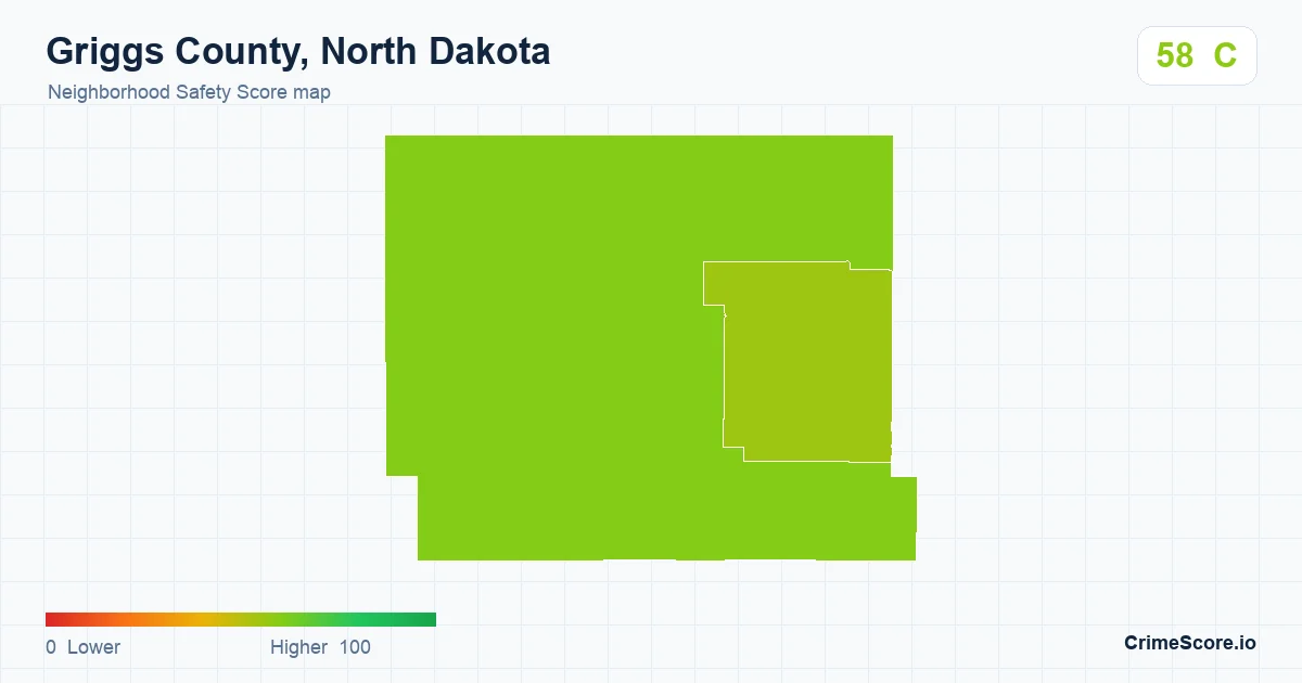 Griggs County, North Dakota neighborhood Safety Score map by Census block group