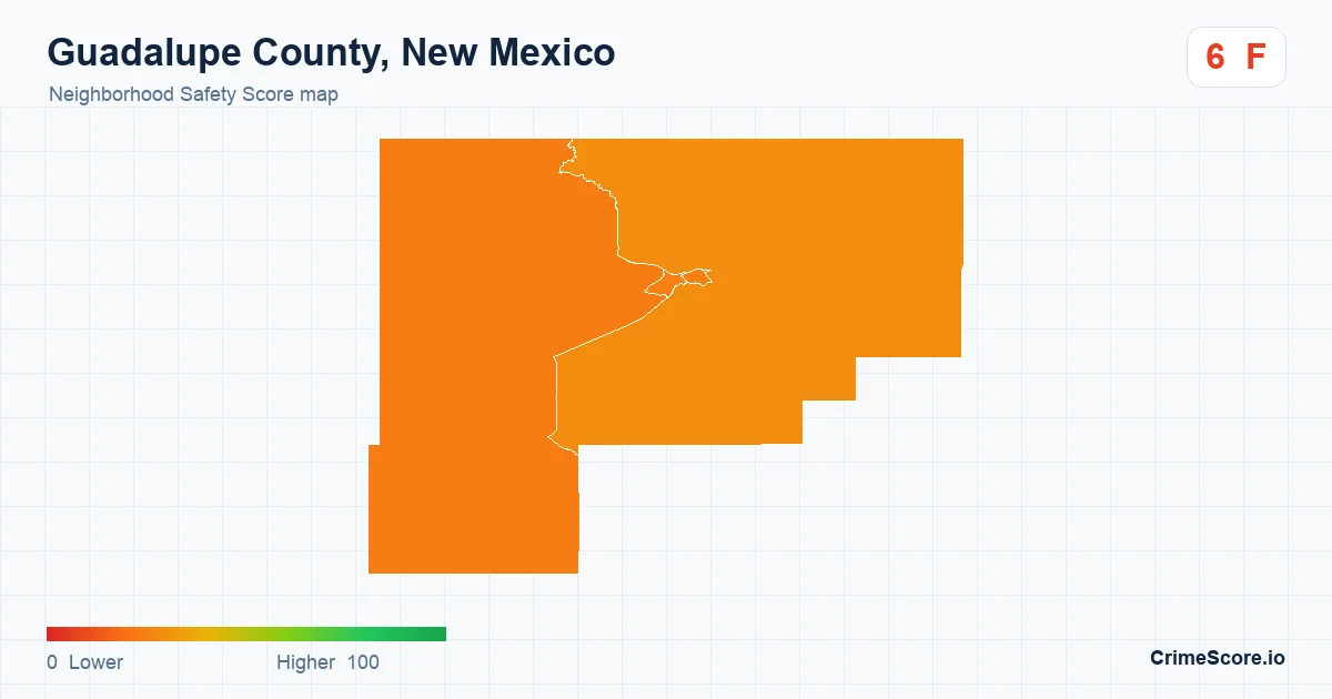 Guadalupe County, New Mexico neighborhood Safety Score map by Census block group