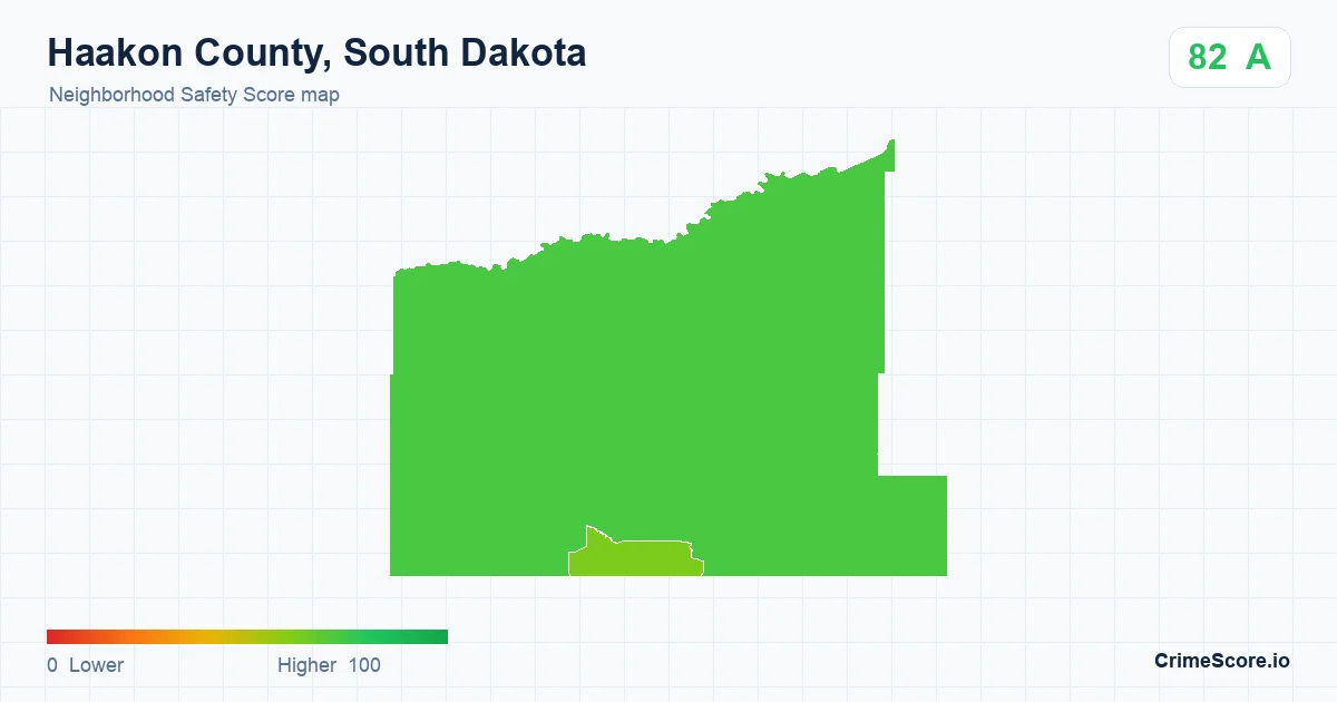 Haakon County, South Dakota neighborhood Safety Score map by Census block group