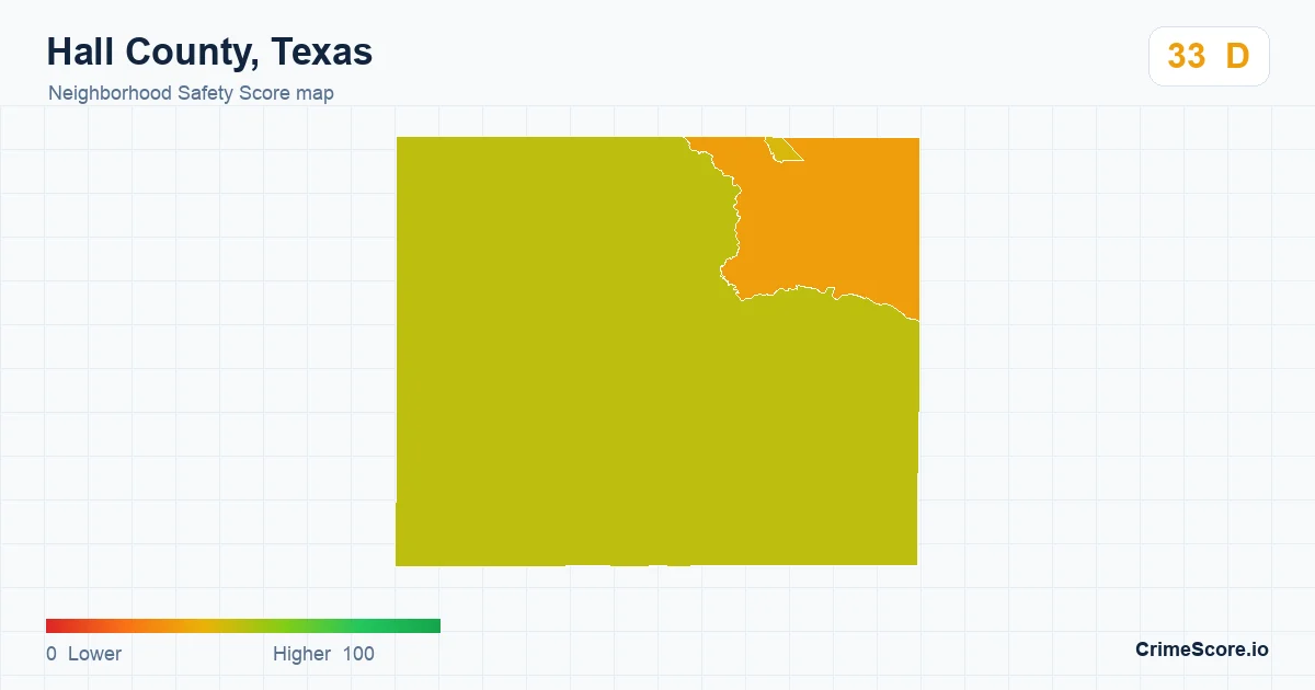 Hall County, Texas neighborhood Safety Score map by Census block group