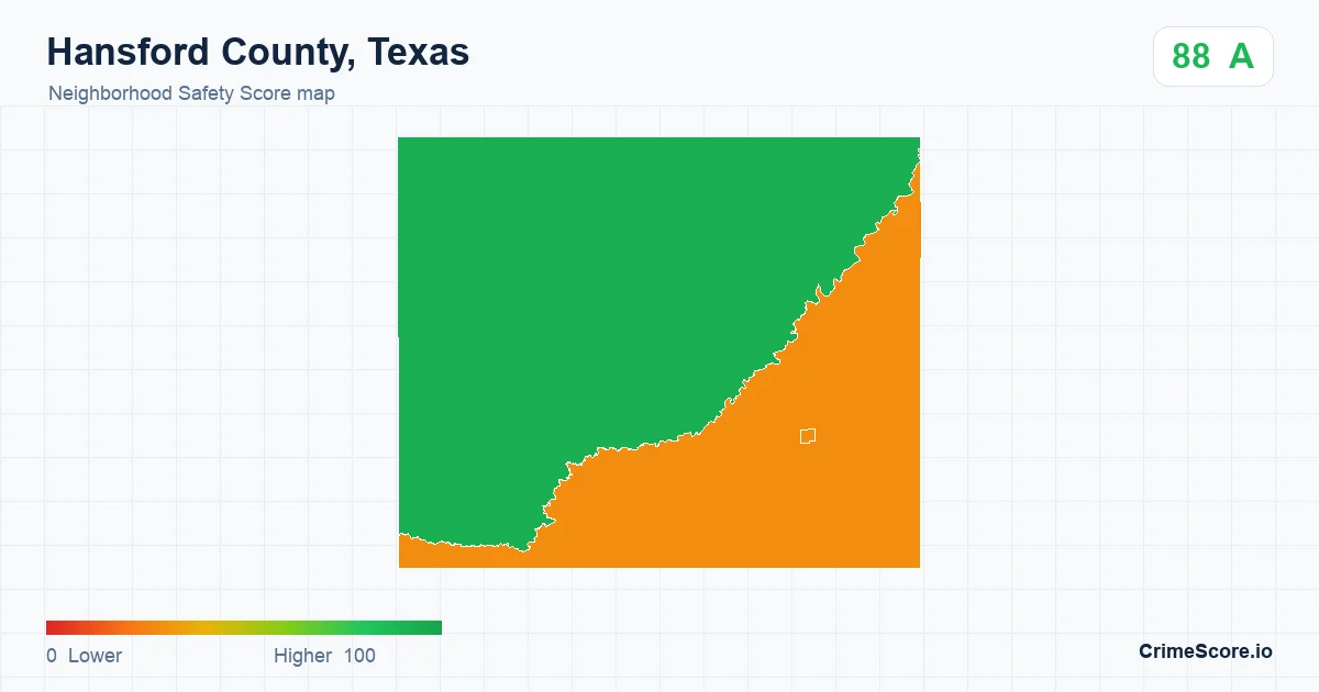 Hansford County, Texas neighborhood Safety Score map by Census block group