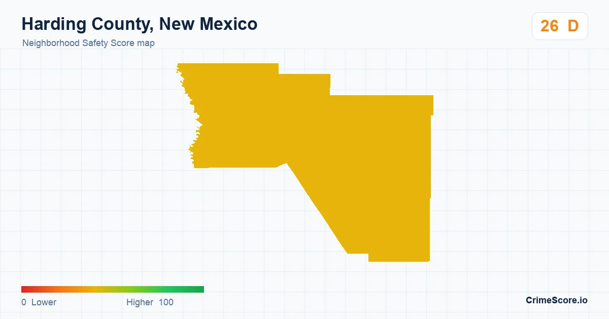 Harding County, New Mexico neighborhood Safety Score map by Census block group