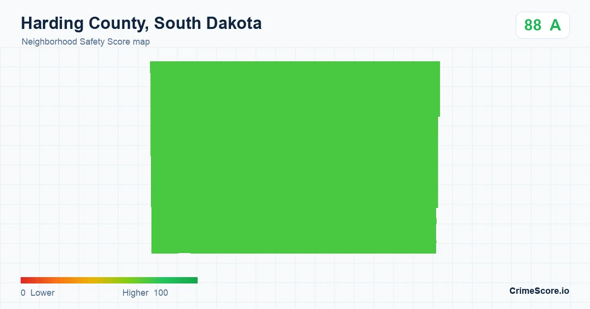 Harding County, South Dakota neighborhood Safety Score map by Census block group