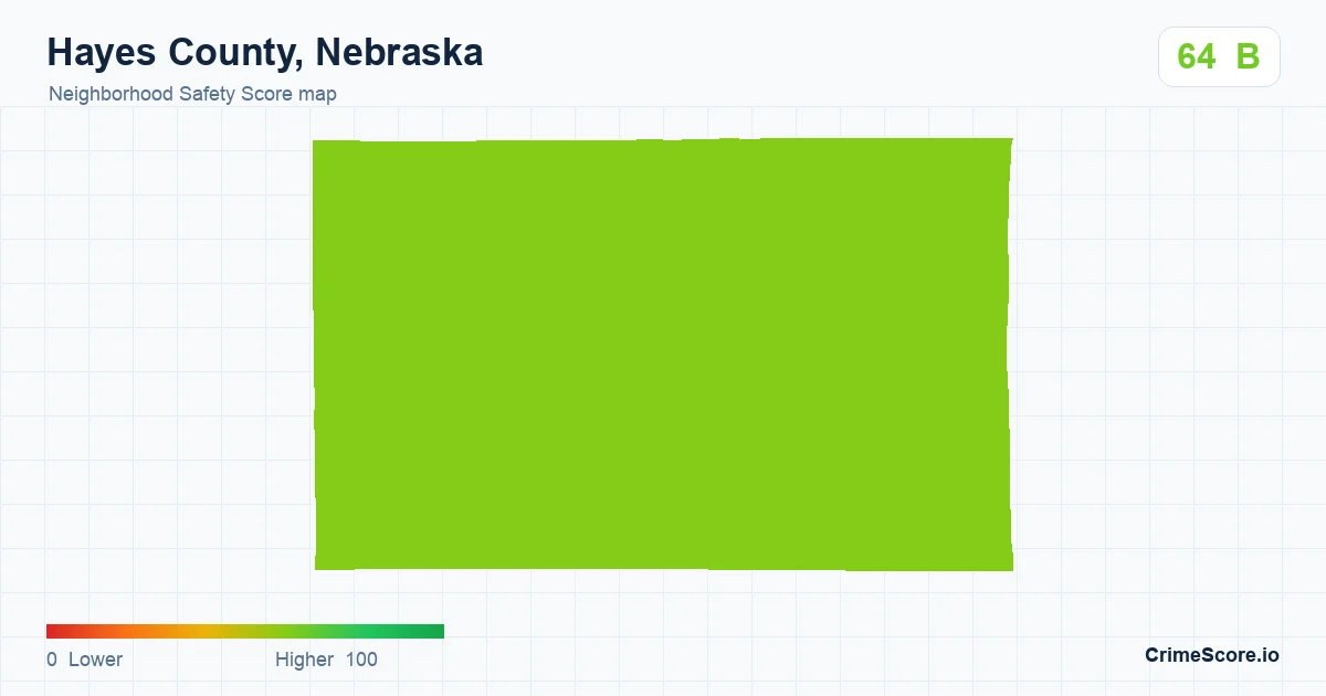 Hayes County, Nebraska neighborhood Safety Score map by Census block group