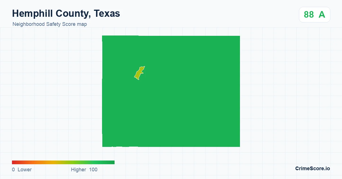 Hemphill County, Texas neighborhood Safety Score map by Census block group