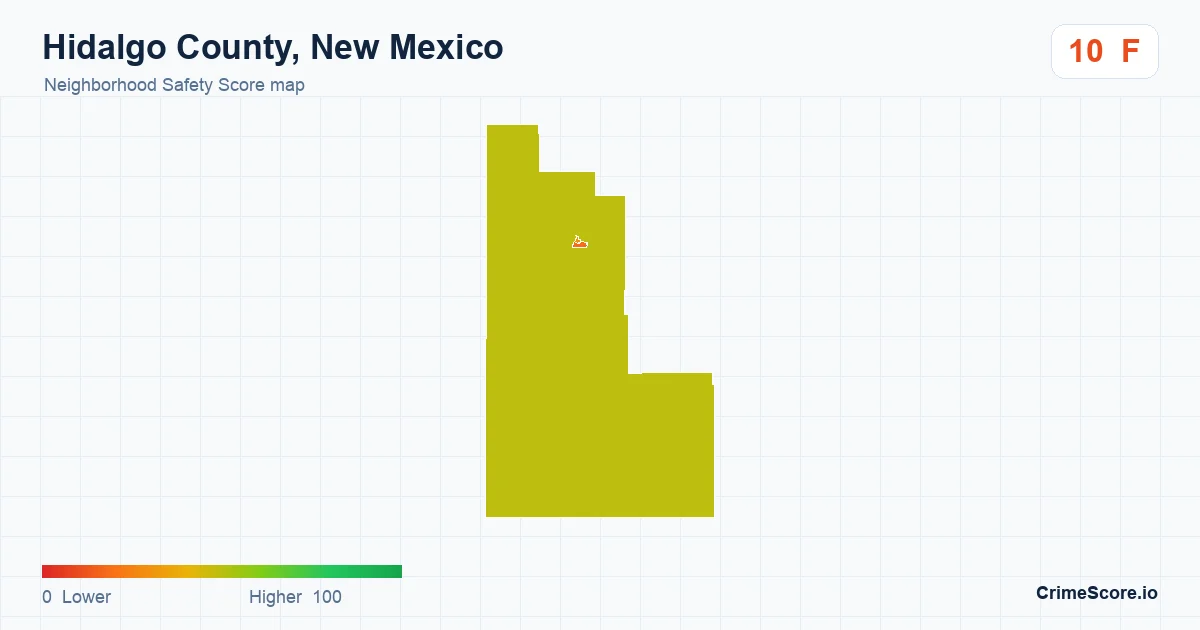 Hidalgo County, New Mexico neighborhood Safety Score map by Census block group