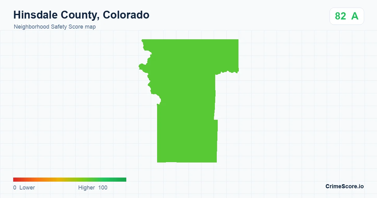 Hinsdale County, Colorado neighborhood Safety Score map by Census block group