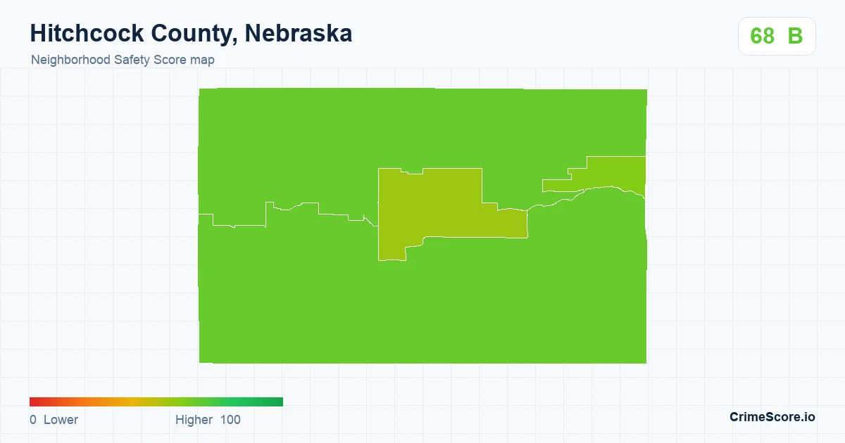 Hitchcock County, Nebraska neighborhood Safety Score map by Census block group