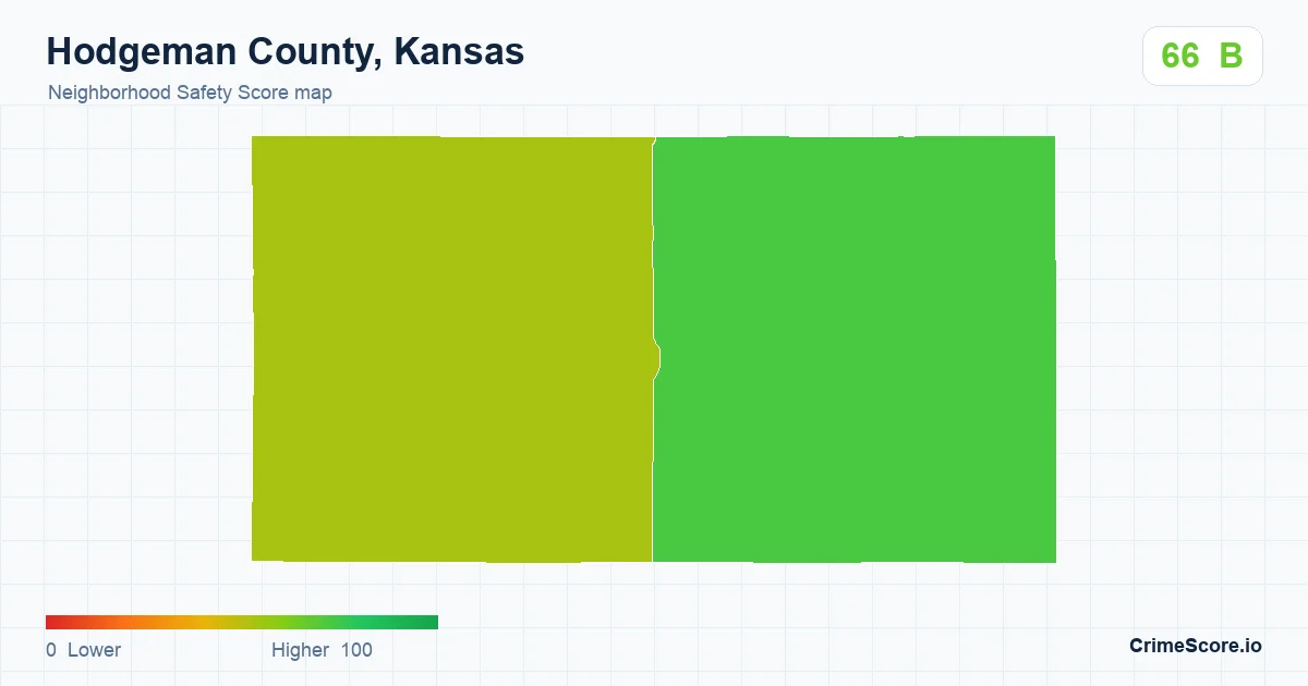 Hodgeman County, Kansas neighborhood Safety Score map by Census block group