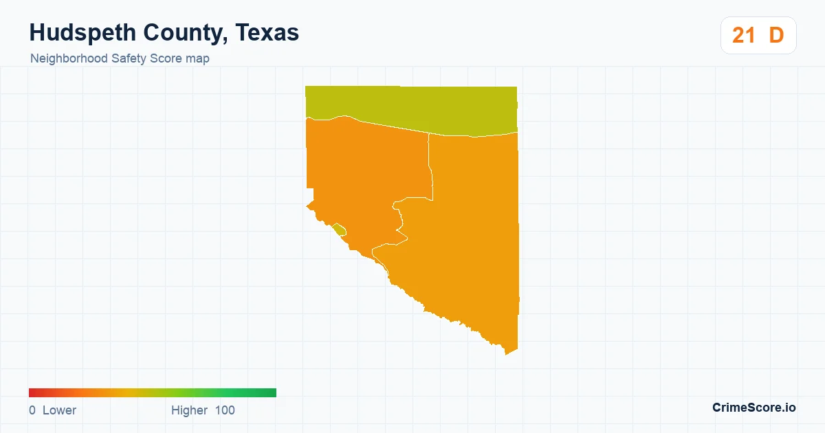 Hudspeth County, Texas neighborhood Safety Score map by Census block group