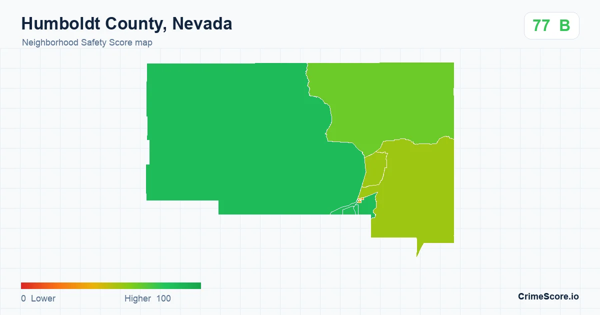 Humboldt County, Nevada neighborhood Safety Score map by Census block group