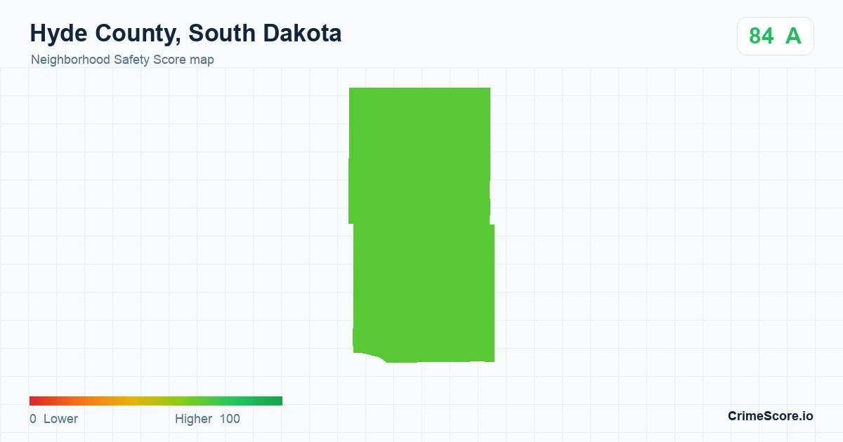 Hyde County, South Dakota neighborhood Safety Score map by Census block group