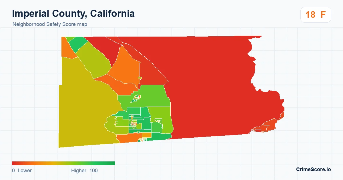 Imperial County, California neighborhood Safety Score map by Census block group