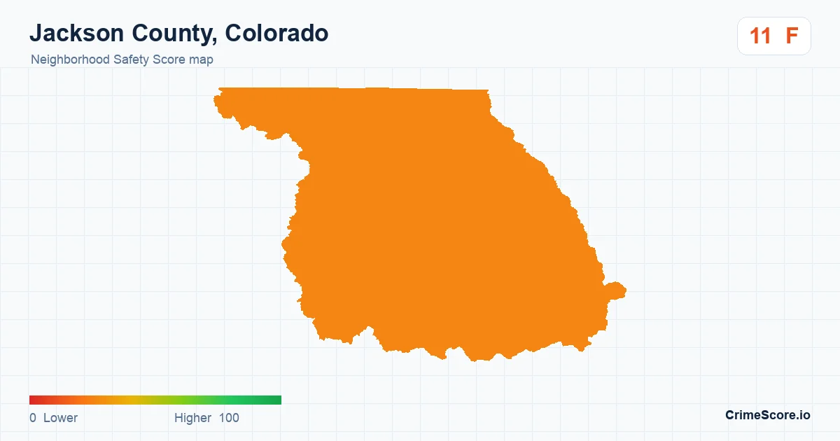 Jackson County, Colorado neighborhood Safety Score map by Census block group