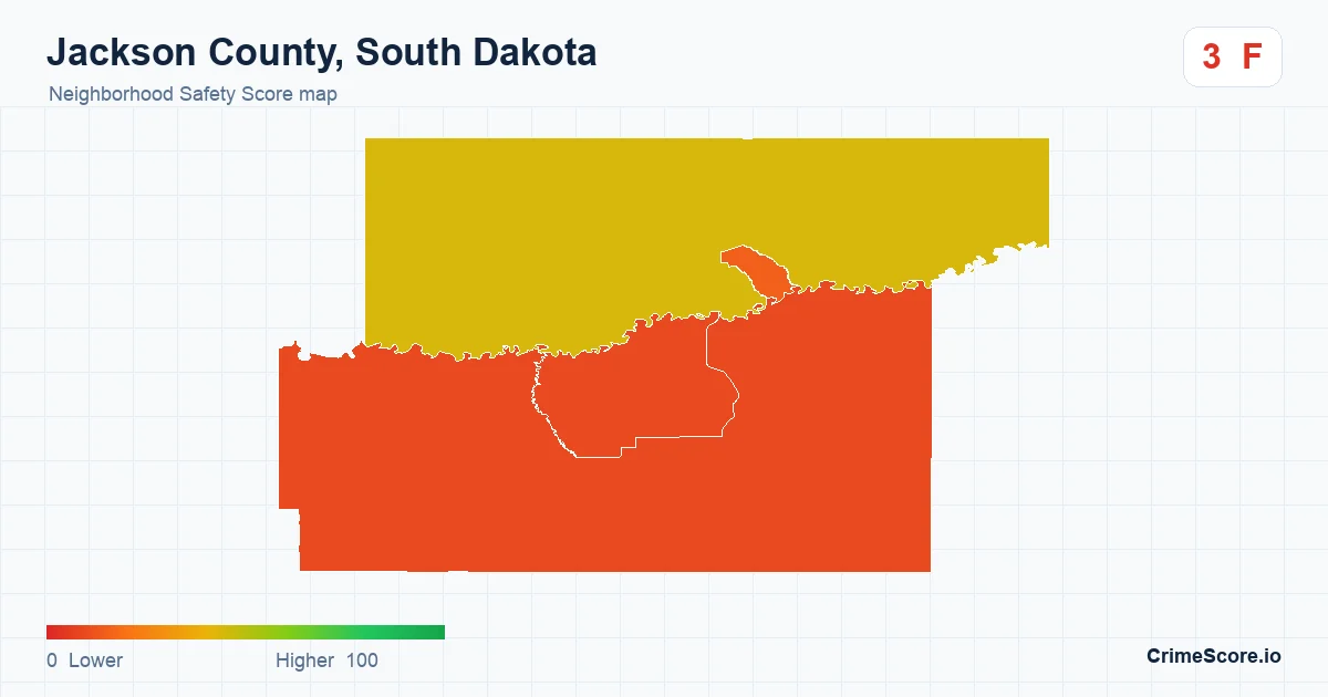 Jackson County, South Dakota neighborhood Safety Score map by Census block group