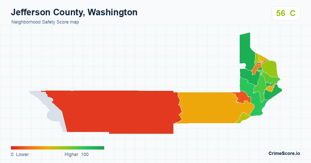 Jefferson County, Washington neighborhood Safety Score map by Census block group