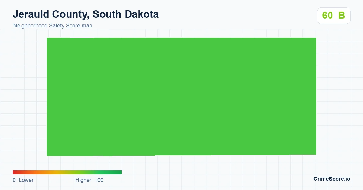 Jerauld County, South Dakota neighborhood Safety Score map by Census block group