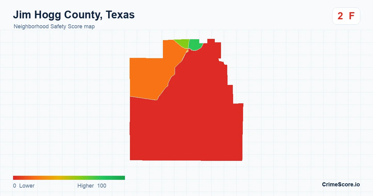 Jim Hogg County, Texas neighborhood Safety Score map by Census block group