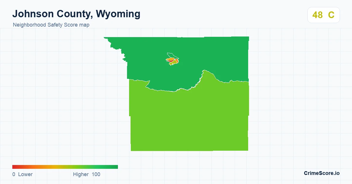 Johnson County, Wyoming neighborhood Safety Score map by Census block group