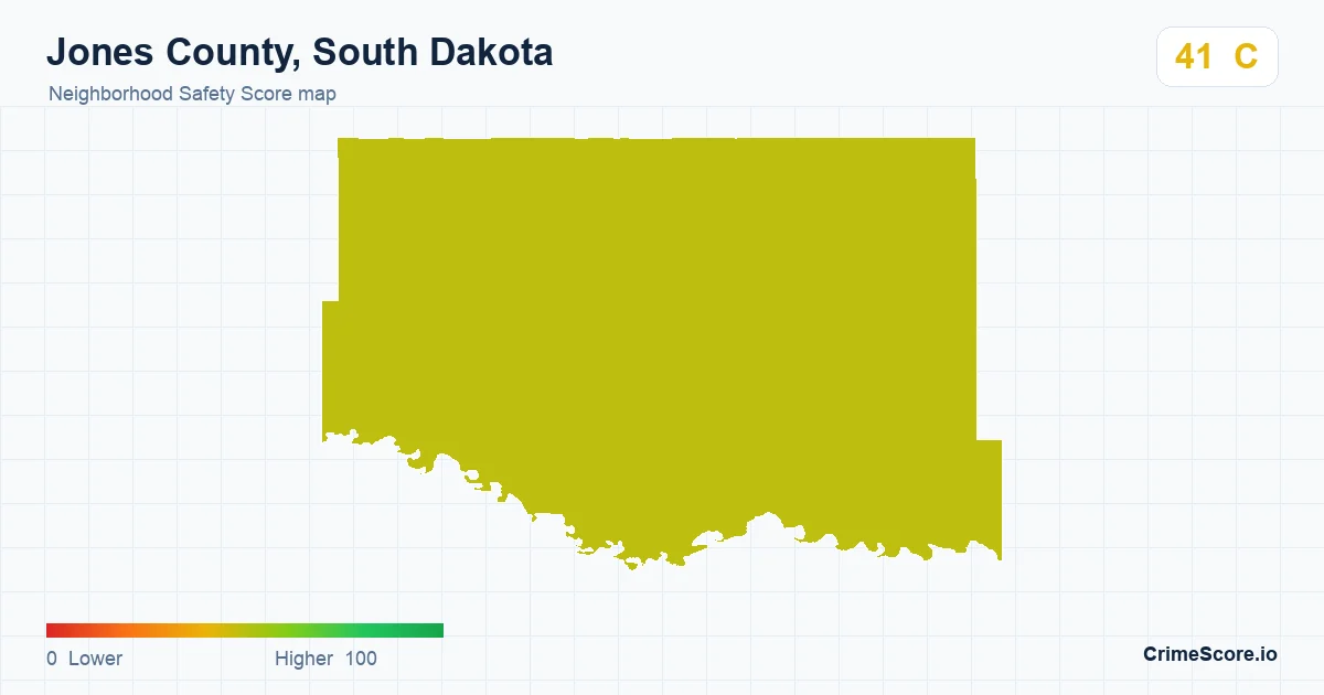 Jones County, South Dakota neighborhood Safety Score map by Census block group
