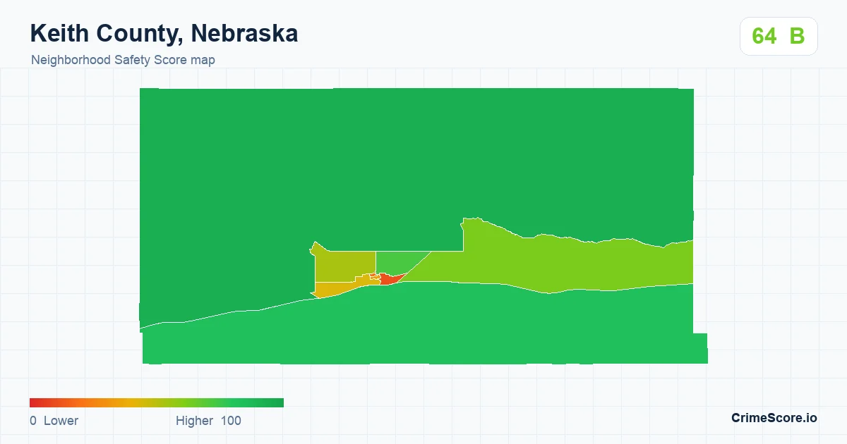 Keith County, Nebraska neighborhood Safety Score map by Census block group