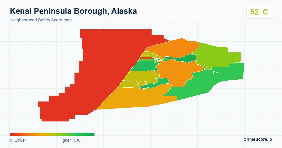 Kenai Peninsula Borough, Alaska neighborhood Safety Score map by Census block group
