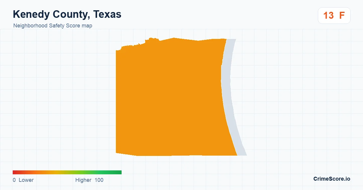 Kenedy County, Texas neighborhood Safety Score map by Census block group