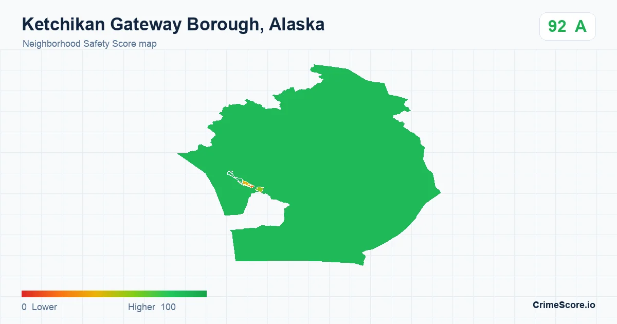 Ketchikan Gateway Borough, Alaska neighborhood Safety Score map by Census block group