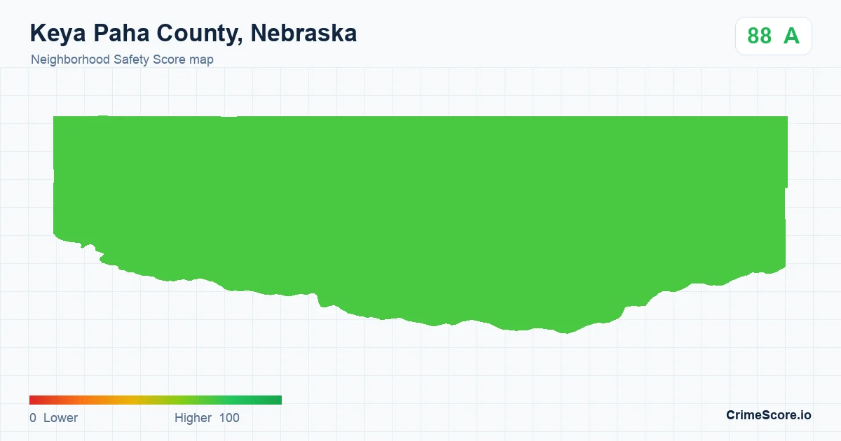 Keya Paha County, Nebraska neighborhood Safety Score map by Census block group