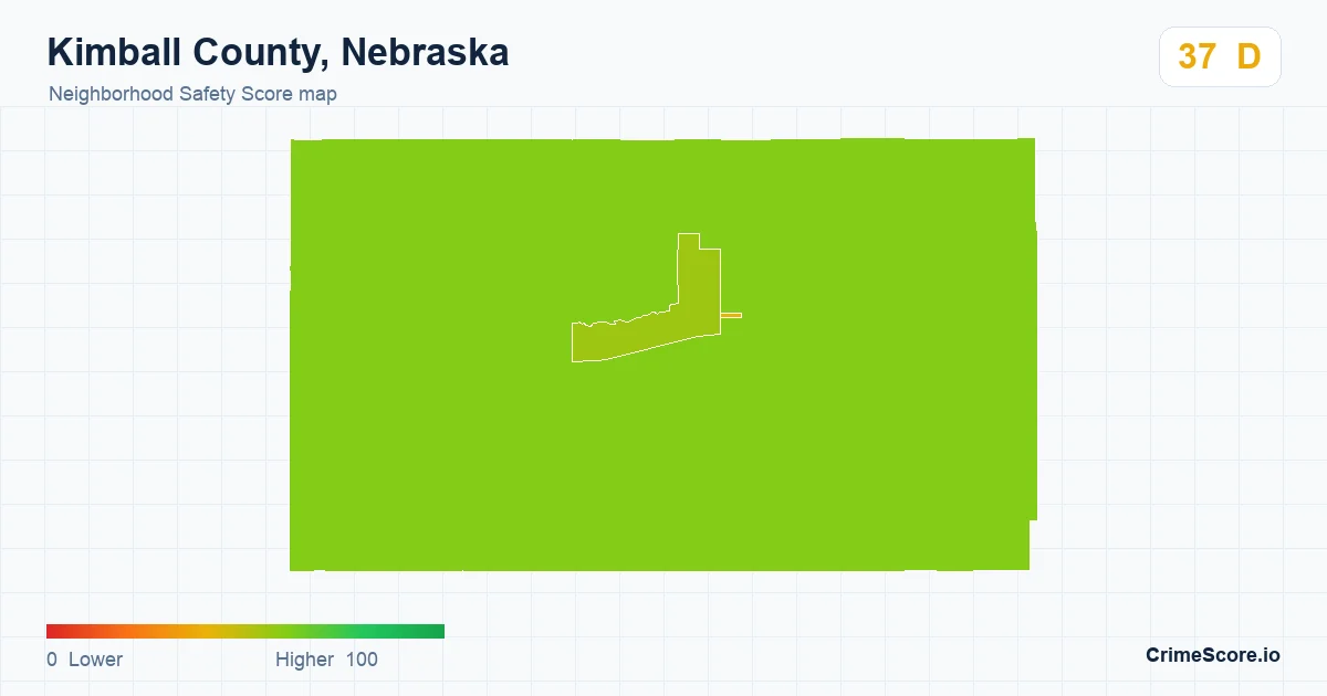 Kimball County, Nebraska neighborhood Safety Score map by Census block group