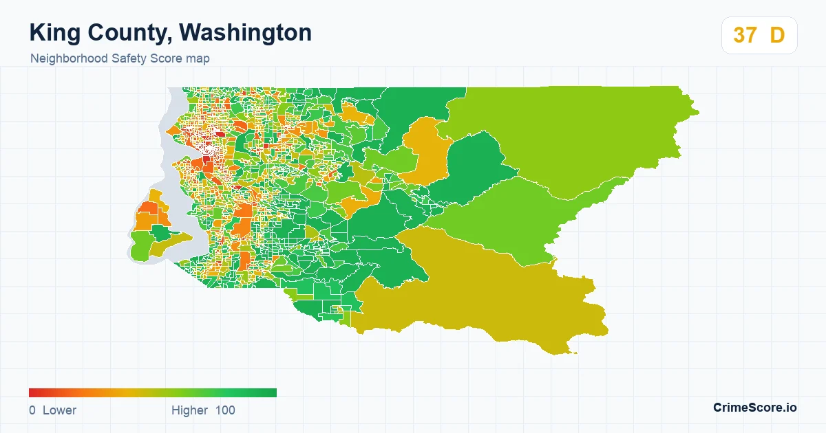 King County, Washington neighborhood Safety Score map by Census block group