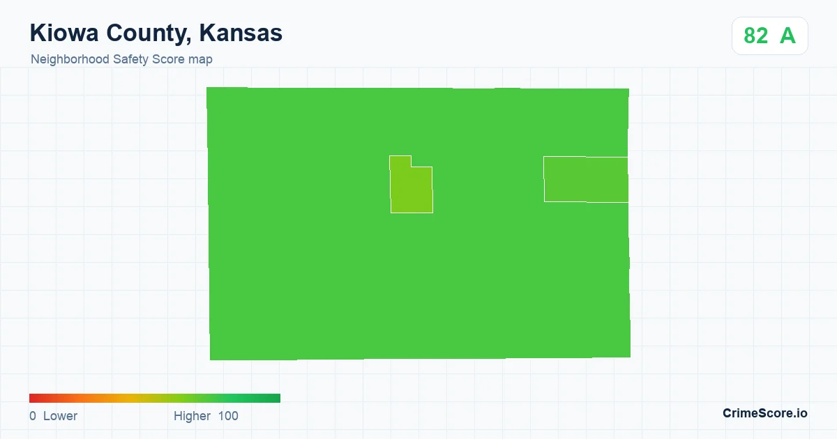 Kiowa County, Kansas neighborhood Safety Score map by Census block group