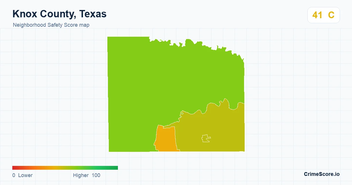 Knox County, Texas neighborhood Safety Score map by Census block group