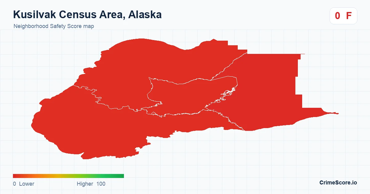 Kusilvak Census Area, Alaska neighborhood Safety Score map by Census block group