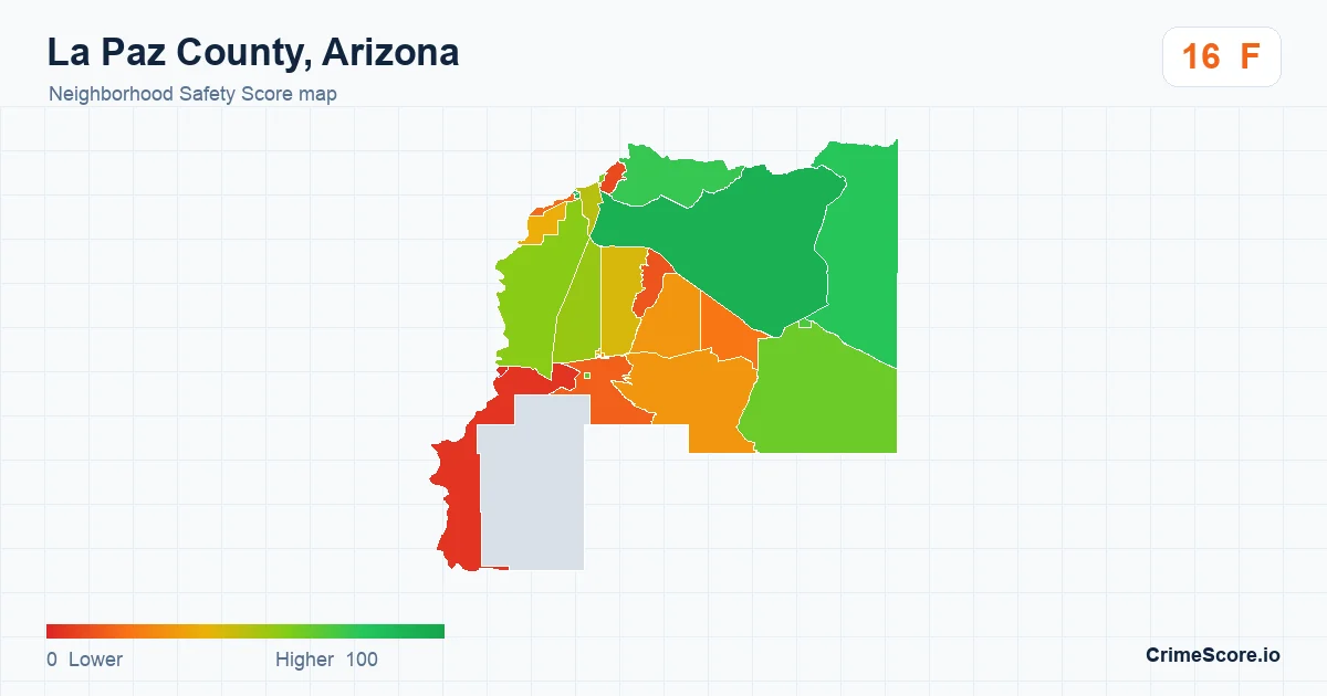 La Paz County, Arizona neighborhood Safety Score map by Census block group