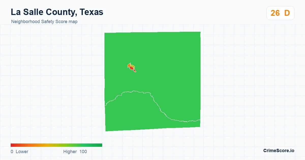 La Salle County, Texas neighborhood Safety Score map by Census block group