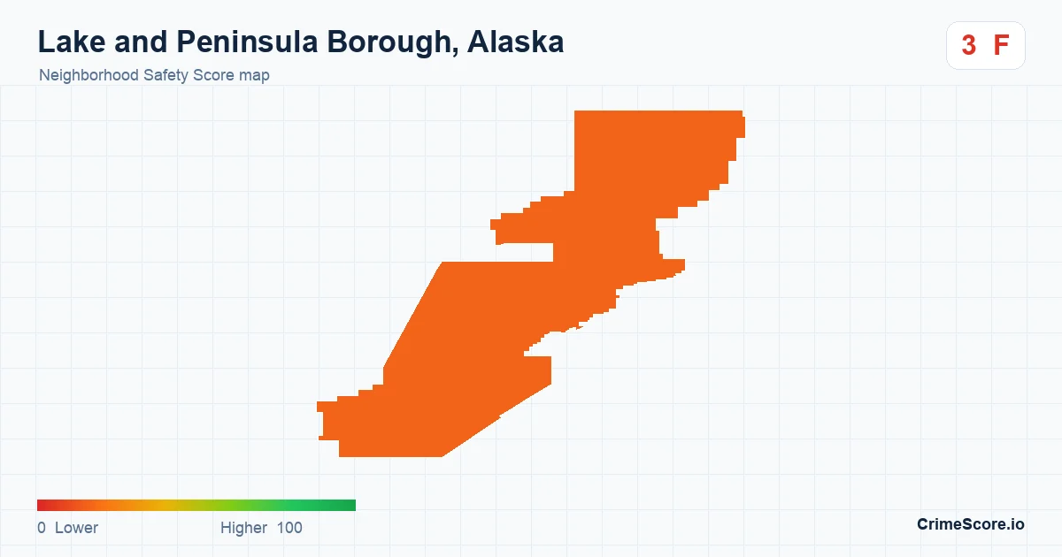 Lake and Peninsula Borough, Alaska neighborhood Safety Score map by Census block group