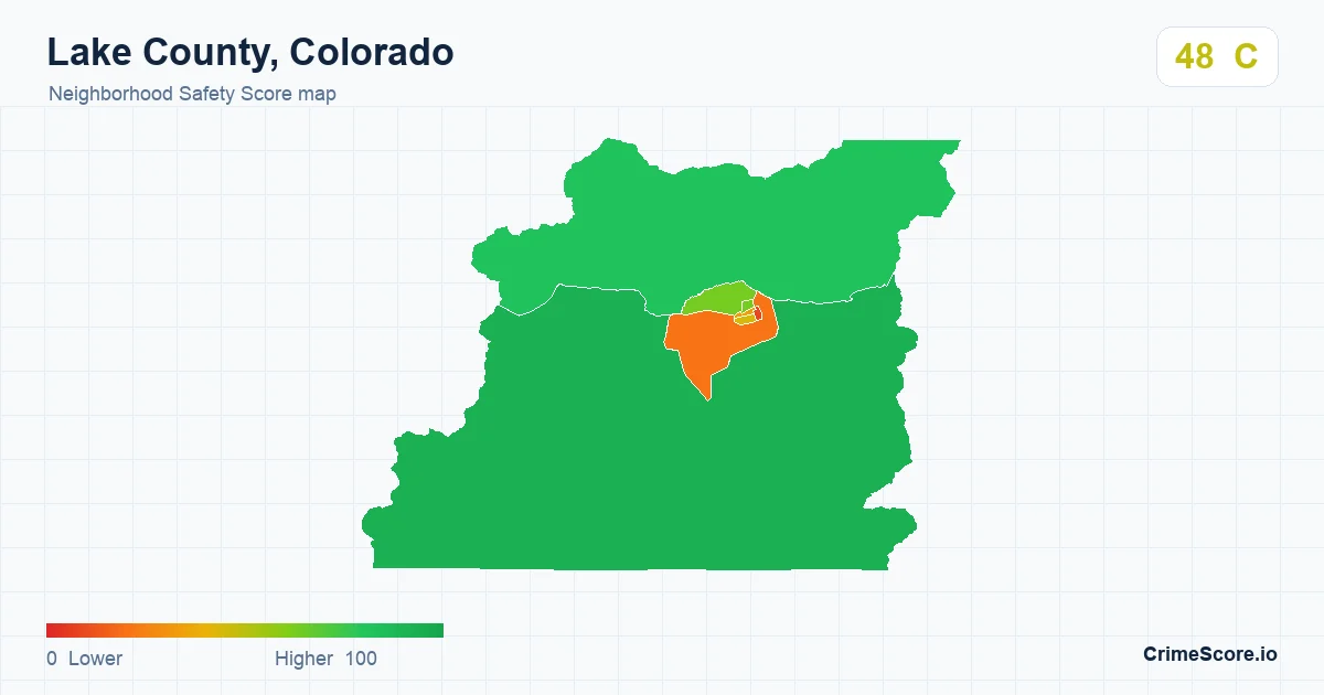 Lake County, Colorado neighborhood Safety Score map by Census block group